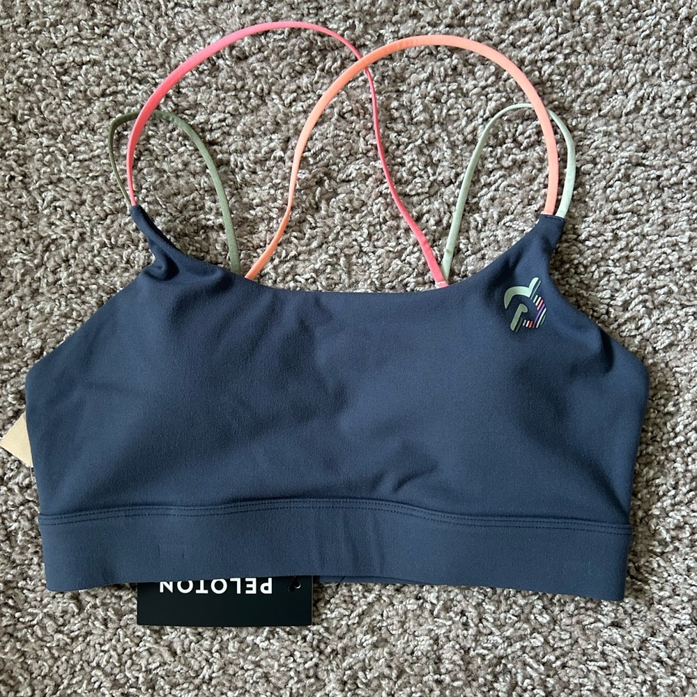 Peloton Sports Bra Size S Women's Blue Cadence Peak Strap Speed Up NWT